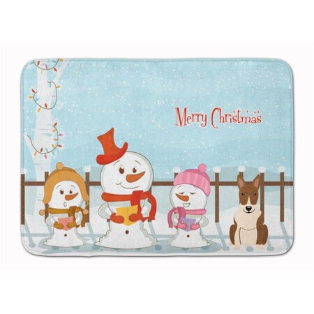 Carolines Treasures Merry Christmas Bull Terrier Brindle Machine Washable Memory Foam Mat BB2468RUG